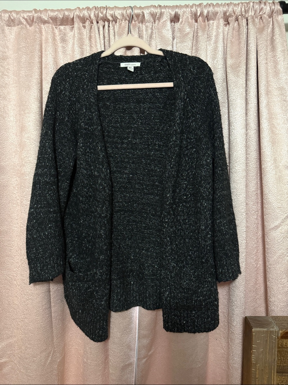 Cozy Casual Charcoal Marled Open-Front Cardigan